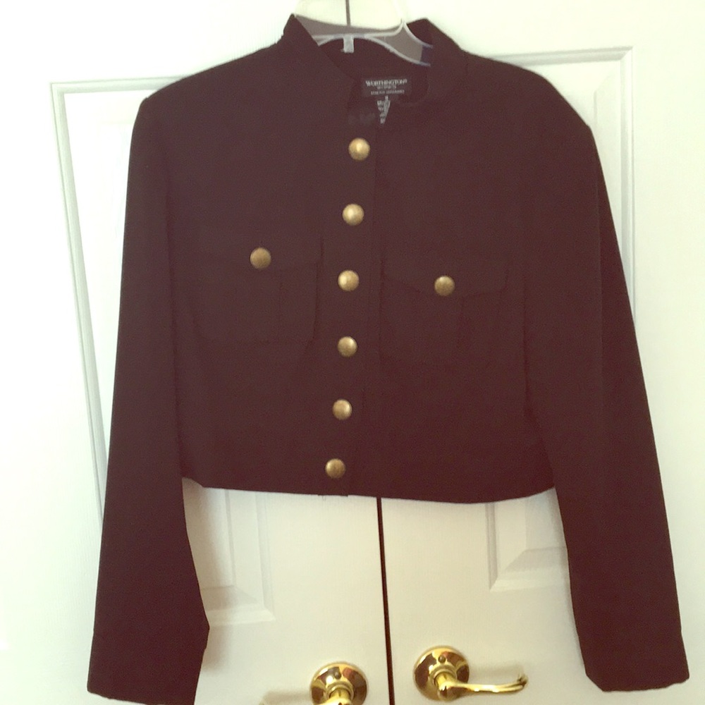 Short Worthington Black Jacket w/ Gold Buttons